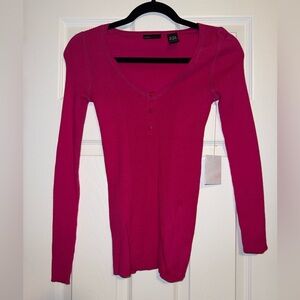 Moda International Fuchsia Long Sleeve Top